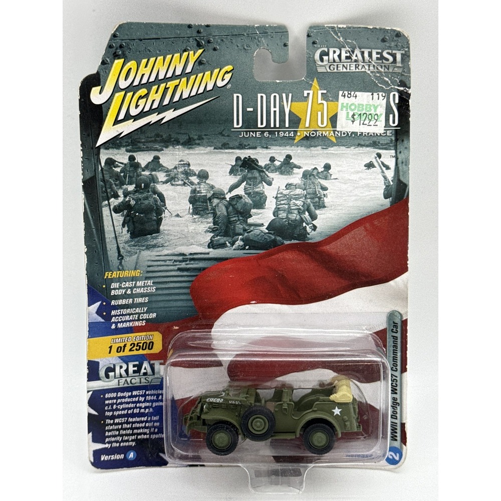 Johnny Lightning WWII Dodge WC57 Command Car Limited Edition Green Die Cast Day